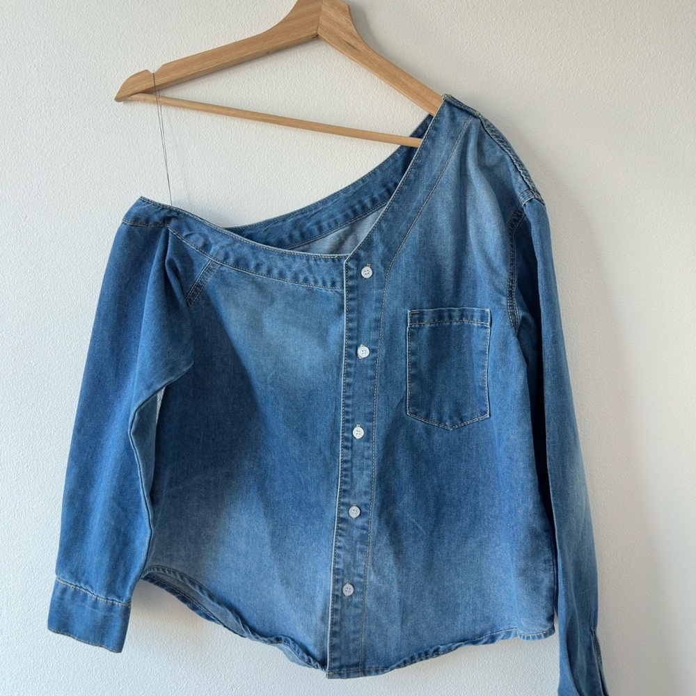 The Commense Stylish off shoulder Denim Top